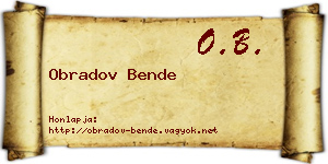 Obradov Bende névjegykártya